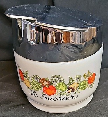Vintage Retro 70's Corningware ''Spice of Life'' Sugar Bowl ''Le Sucrier'' by Gemco