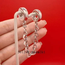 New 925 Sterling Silver New Linked Hearts Safety Chain,Safety Chains