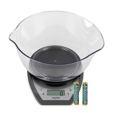 Salter Digital Kitchen Scale Pour Mixing Bowl Aquatronic Add & Weigh Black/White