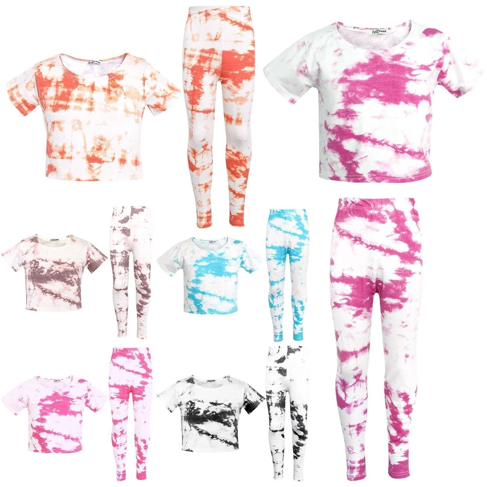 Kids Girls Crop Top & Legging Tie Dye Print Trendy Summer Outfit Clothing Sets
Opens in a new window