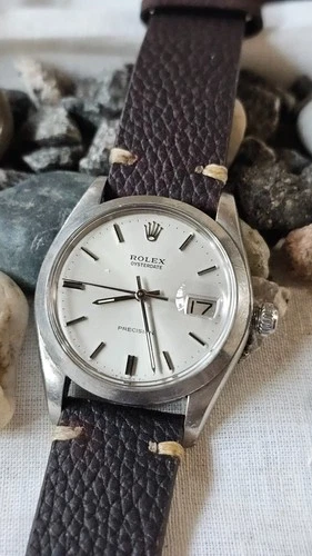 Vintage Rolex Oysterdate 6694 Silver Dial Men's Hand-Winding Watch 1978