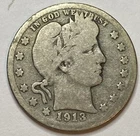 1913 D - Barber Quarter 25c - Exact Coin Imaged #BAR63