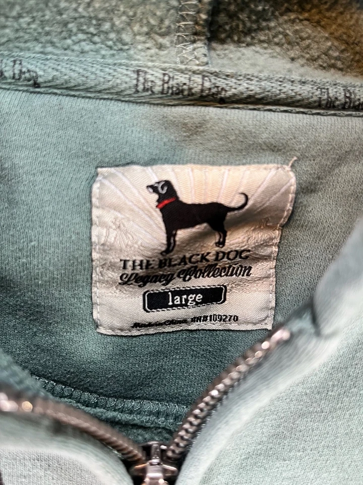 Sudadera con capucha The Black Dog para mujer grande verde cremallera completa logotipo de Martha's Vineyard Foto 4 de 4