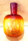 BLENKO AMBERINA CRACKLE Art Glass Bottle 6" tall Jug VASE, Pontil