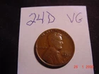 1924D Lincoln Cent  in VG