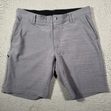 BYLT Kinetic Mens Chino Shorts Large Grey Heather Flat Front Stretch Pockets