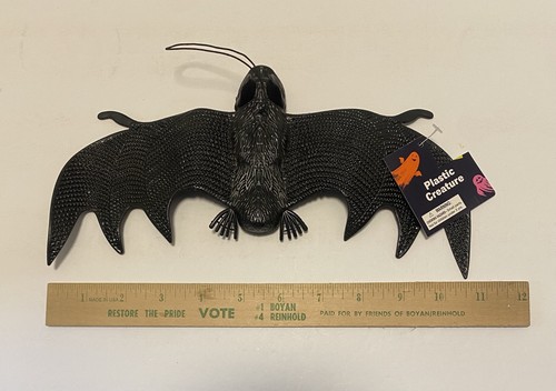 Halloween Suction Cup Black BAT 11" Long Window Mirror Decor Spooky