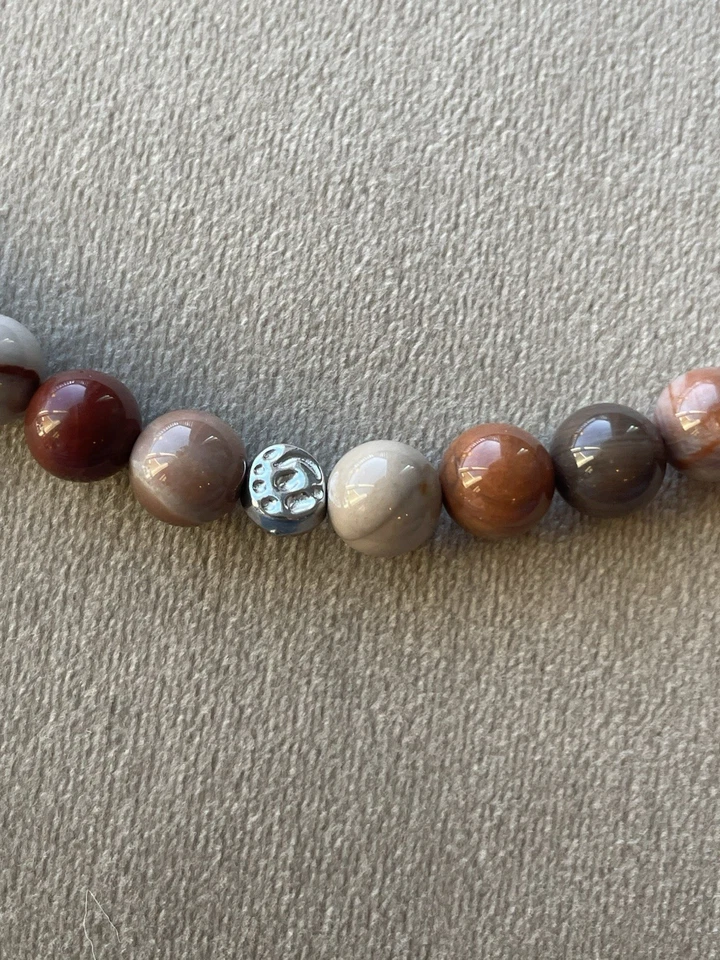 Набор сережек и ожерелий 18 дюймов из окаменелого дерева и неправильной нержавеющей стали - Изображение 3 из 4