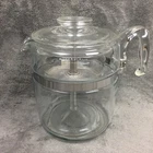 Vtg Pyrex Glass Coffee Percolator 8859 B 9 Cup Pot Flame Ware Missing Basket Top