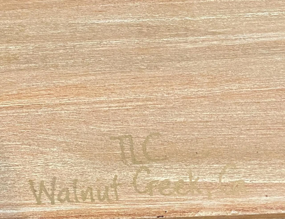 Primitive Hand Painted Folk ART Flying Angels Mirror signed TLC Walnut Creek 11" - Image 3 of 4