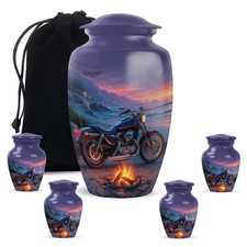 Motorcycle Urn Purple Ashes Urns Men Women Father Keepsakes 10" 3"