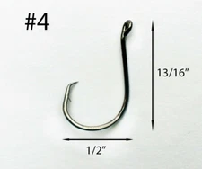PACK OF 1000 BULK Size #4 TACKLEWORKS Offset Circle Fishing Hooks 7384