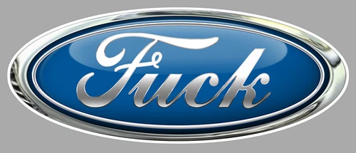 FORD FUCK HUMOR LOGO STICKER TROMPE L'OEIL REFLECTION STICKER FB061