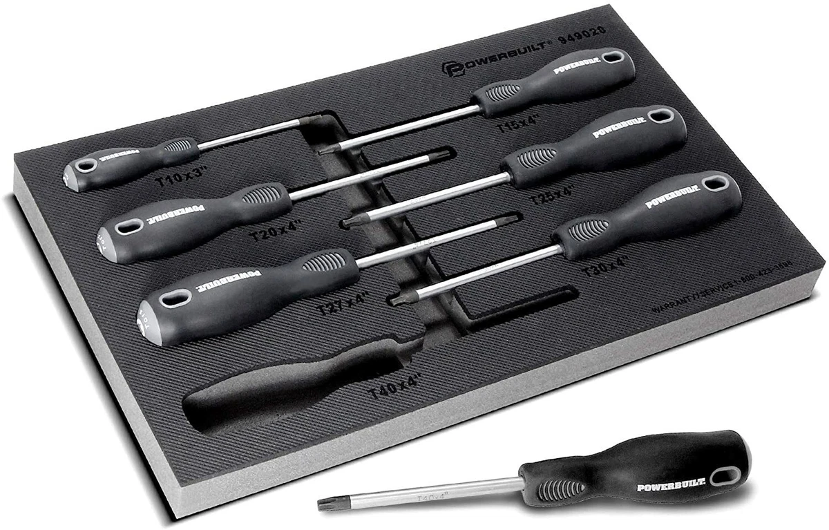 Powerbuilt Pro Tech 7 Piece Torx Screwdriver Set Professional 949020