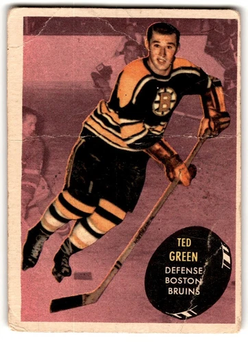 1961-62 Topps Ted Green Rookie #2 (Creased) Boston Bruins