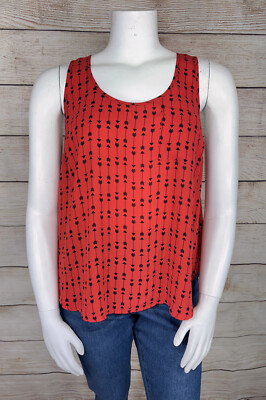 TORRID 0 Women's Red Black Arrow Me Print Georgette Pocket Tank Top