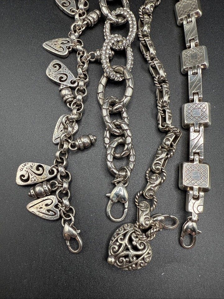 Lot Of Brighton Bracelets 7” Crystals Hearts Charms J128 eBay