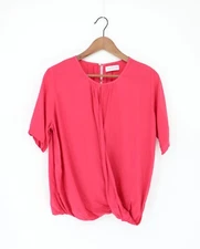 VELVET By Graham & Spencer Aliss Wrap Front Challis Top Gumdrop S $128 D1