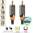 FosPower Gold Plated Dual Layer Rca S/Pdif Digital Coaxial Coax Audio Cable Plug