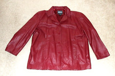 Vintage 90s Clio Ii Red Leather Blazer Jacket Womens Size 3 X