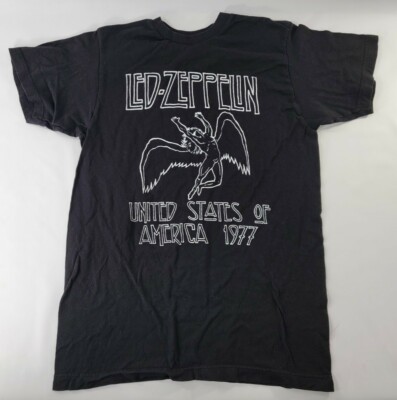 Led Zeppelin United States Of America 1977 Black Icarus T Shirt Size Men's M