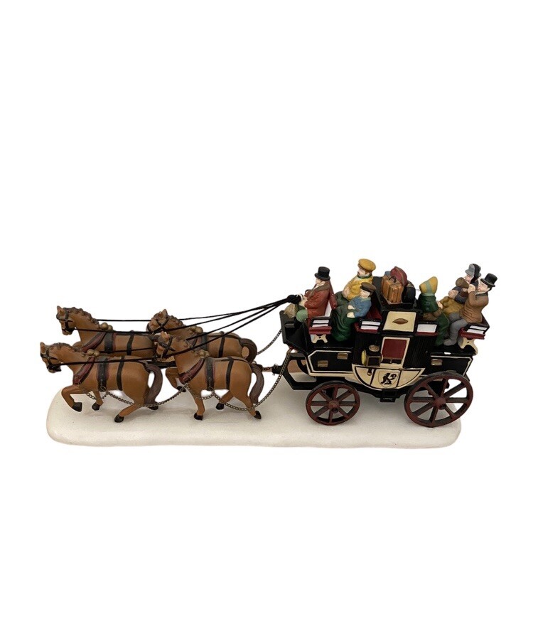 Vintage 1991 Dept. 56 Heritage Village Holiday Coach 5561-1 Horse