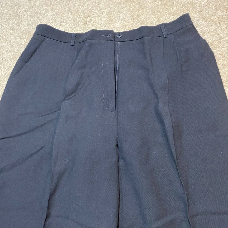 Pantalones de vestir Charter Club para mujer forrados delanteros planos azul marino liso talla 16 Foto 3 de 4
