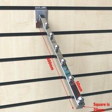50 X 6 BALL SLOPPING SLATWALL RETAIL SHOP DISPLAY ARM HD SLATWALL ARM 6BALL ARM