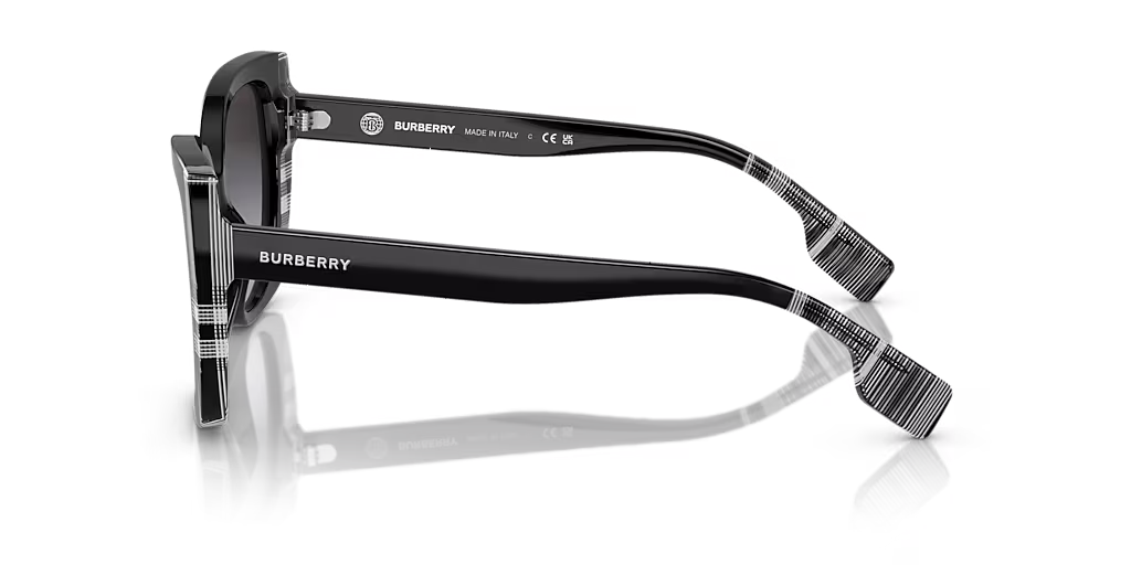 Burberry Women Sunglasses Black Check Grey Gradient Cat Eye BE4393 40518G NEW Burberry Meryl Grey Gradient Butterfly Ladies Sunglasses  main image 4