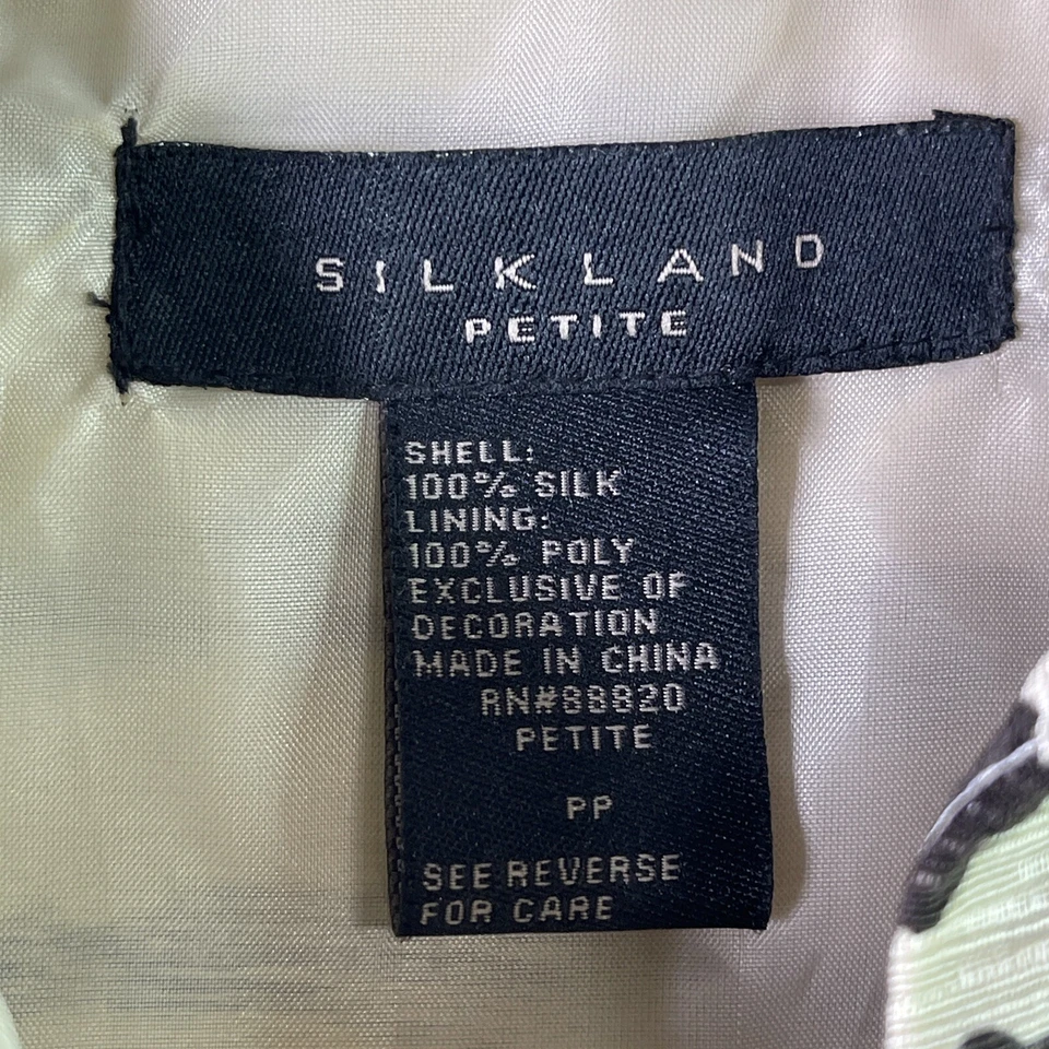 Silkland Womens Petite 2P Beaded & Embroidery Lined Blouse Animal Print WS25 - Image 3 of 4