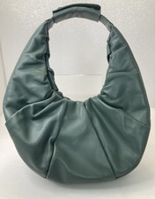 Staud Moon Pleated Soft Lambskin Leather Bag Green Purse