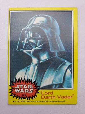1977 Topps Star Wars Yellow Series 3 Card #196 Lord Darth Vader | eBay