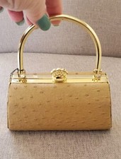 Vintage Bijoux Terner Small Evening Bag -Ostrich Style Clutch-New, Original Tag
