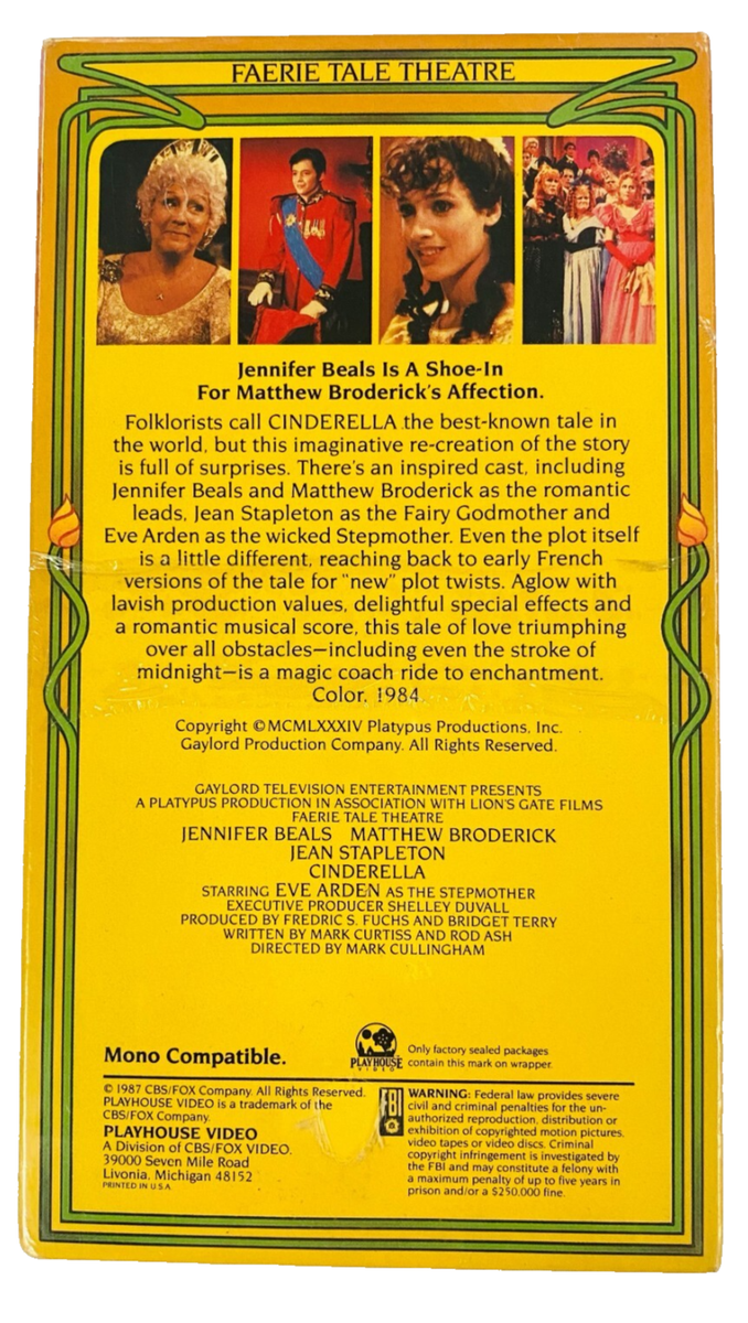 Cinderella Faerie Tale Theatre VHS (1950) NEW SEALED WATERMARK