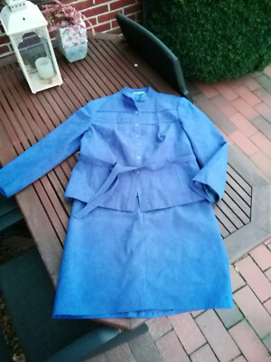 Ralph 70er Vintage Waschleder Alcantara Kostüm Blazer Zierborte Rock lila L 42