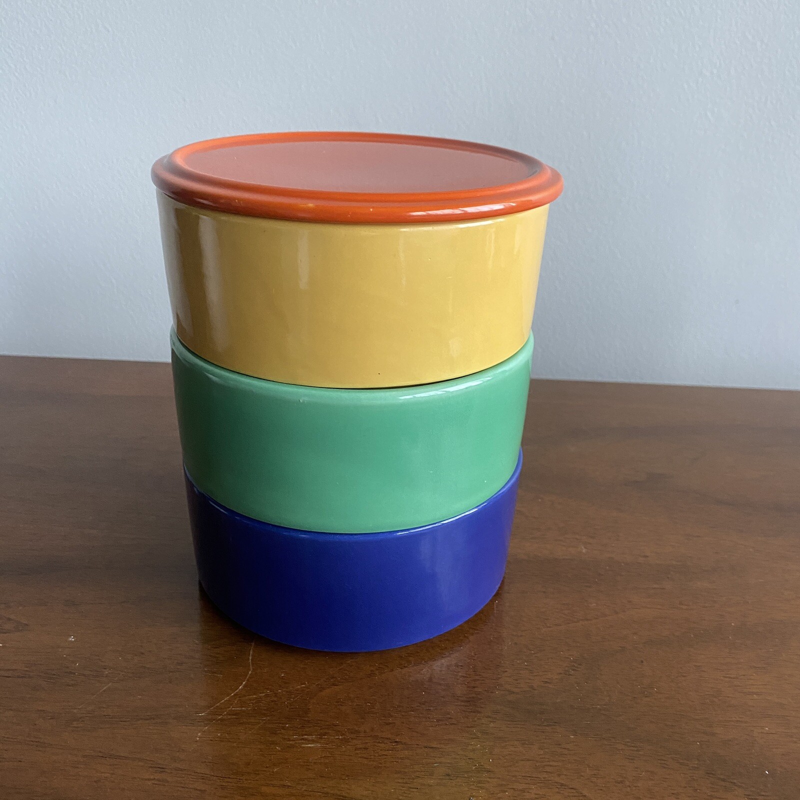 Vintage Fiesta Ware Kitchen Kraft Stacking Refrigerator 4 Piece Bowl