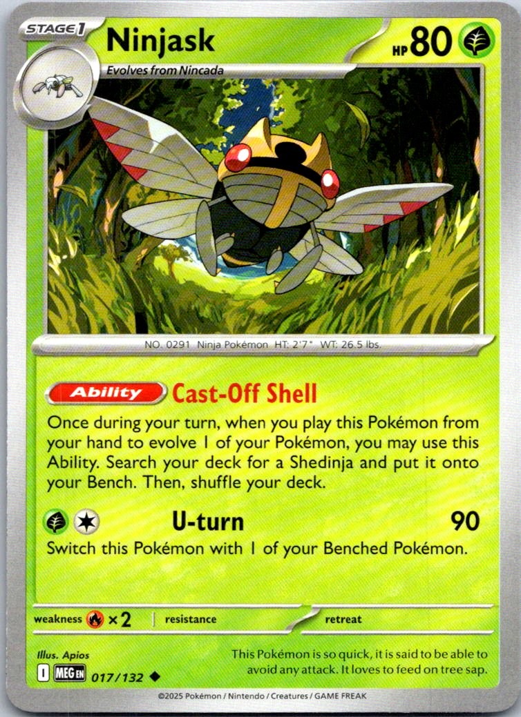 Ninjask Uncommon ME01: Mega Evolution 017/132 NM