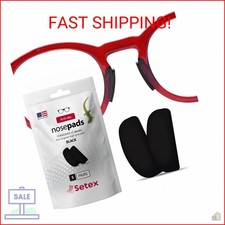 Setex Gecko Grip 1mm Anti Slip Eyeglass Nose Pads, 5 Black Pair USA Made, 2500