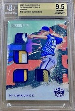 2021 Diamond Kings #10 Corbin Burnes PURPLE RELIC /10 QUAD BGS 9.5 GEM MINT