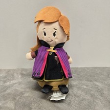 Disney Frozen 2 Anna Plush Doll Just Play Purple Cape Bean Bag Toy 0626 B11