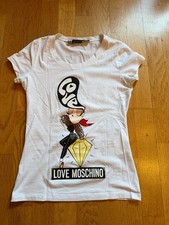 Love Moschino Diamond T-Shirt Weiß Top Zustand