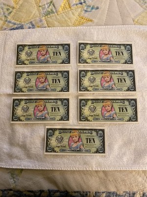 Disney 2007 $10 Cinderella Dollars (7) T-Series Uncirculated 20th Anniversary