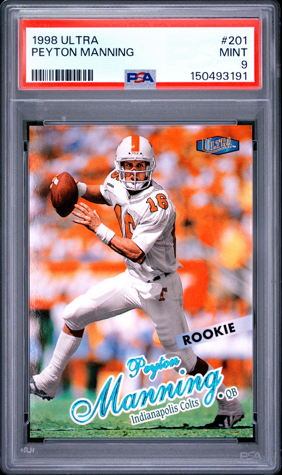 1998 ULTRA #201 PEYTON MANNING ROOKIE RC PSA 9
