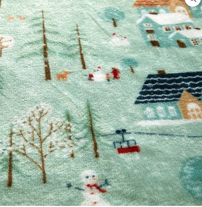 NEW Holiday Time Super Soft Velvet Plush Throw 50 x 60" Blanket Snow Village 