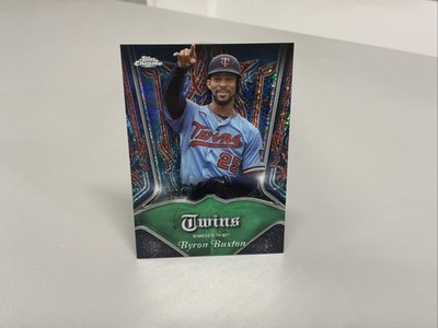 2022 Topps Chrome - Pinstriped Byron Buxton #P-16 Green Refractor /99