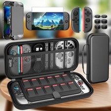 Switch 2 Carrying Case with PC Cover Joycon TPU Grips Extra Storage Best Gifts
