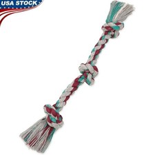 Interactive Tug of War Dog Rope Toy Non-Toxic Chew Cleaning Small Dogs 15in