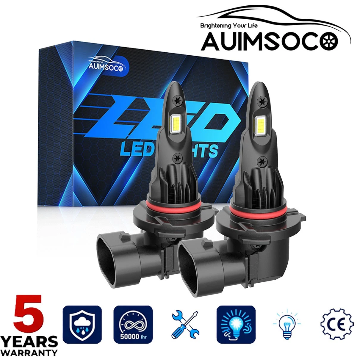 For 2013-2015 Dodge Dart SXT Sedan 4-Door 9012 LED Headlight Bulbs Hi Low 10000K