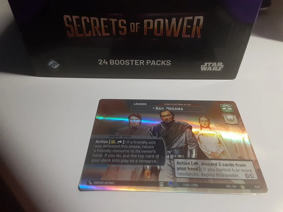 Star Wars Unlimited TCG Secrets Of Power BAIL ORGANA Leader SHOWCASE FOIL Rare - Image 2 of 2