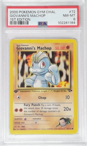 Giovanni's Machop (1st Edition) graded PSA 8 for sale on eBay